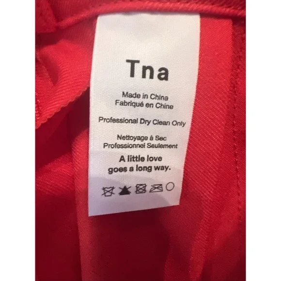 Aritzia TNA Pleated Mini Skirt Women's Size 4 Red - Picture 6 of 7